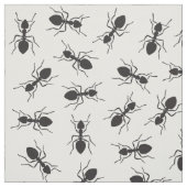 Tissu Motif noir drôle de fourmis (Échantillon)