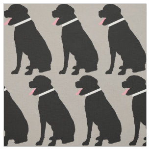 Tissu Motif noir du chien du Labrador