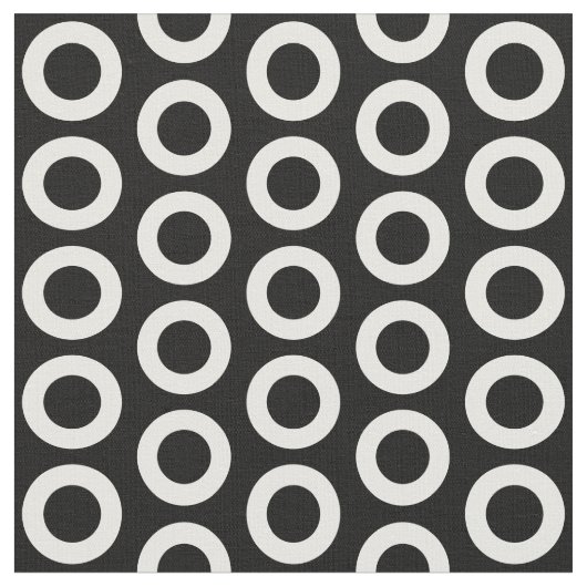 Tissu Motif noir et blanc de cercle (Fermer)
