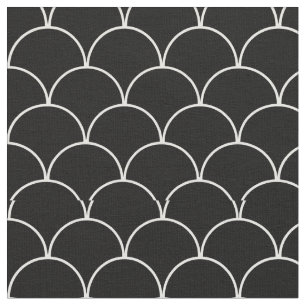 Tissu Motif noir et blanc de feston