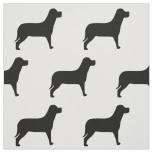 Tissu Motif noir et blanc du chien du Labrador