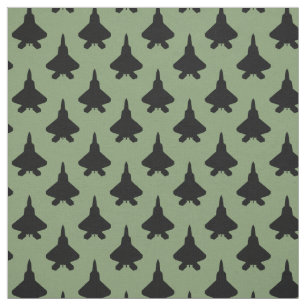 Tissu Motif noir F-22 Raptor Fighter Jet sur Green