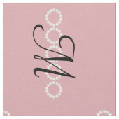 Tissu Motif noir rose fait sur commande de monogramme (Fermer)