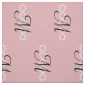 Tissu Motif noir rose fait sur commande de monogramme (Échantillon)