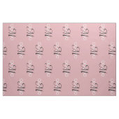 Tissu Motif noir rose fait sur commande de monogramme (Fat Quarter)