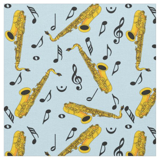 Tissu Motif note musique saxophone (Fermer)
