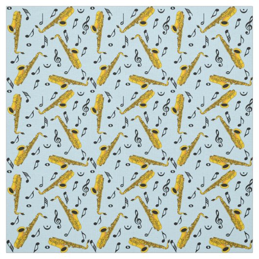 Tissu Motif note musique saxophone (Échantillon)