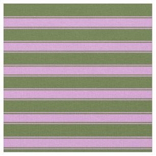 Tissu Motif Olive vert foncé et stries de prune