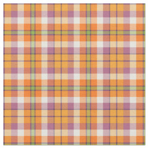 Tissu Motif orange-clair et pourpre de plaid de
