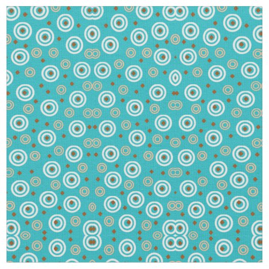 Tissu Motif orange de rétro Aqua (Fermer)