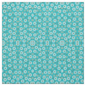 Tissu Motif orange de rétro Aqua (Échantillon)
