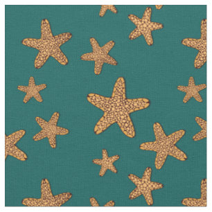 Tissu Motif orange d'étoiles de mer