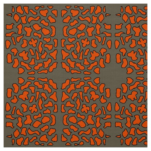 Tissu motif orange et marron (Échantillon)
