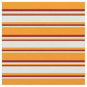 Tissu Motif orange foncé, beige et marron