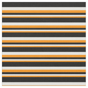 Tissu Motif orange foncé, blanc et noir