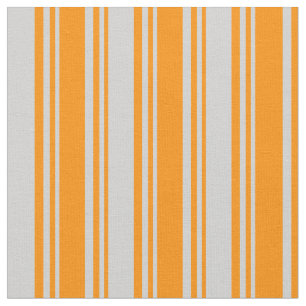 Tissu Motif orange foncé et gris pâle rayé/rayé