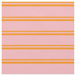 Tissu Motif orange foncé et rose pâle rayé/bordé