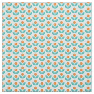 Tissu Motif orange géométrique de style scandinave