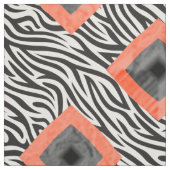 Tissu Motif orange noir blanc diamant (Échantillon)