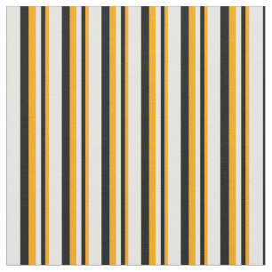 Tissu Motif orange, noir et blanc