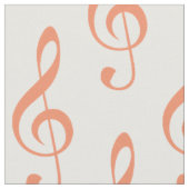 Tissu Motif Orange Treble Clef Fabric (Fermer)