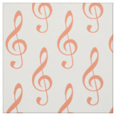 Tissu Motif Orange Treble Clef Fabric (Échantillon)