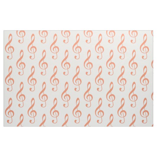 Tissu Motif Orange Treble Clef Fabric (Fat Quarter)