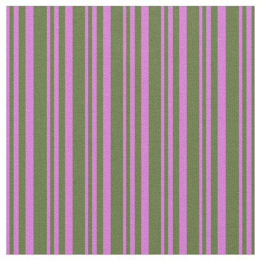 Tissu Motif orchidée et olive foncé vert rayures (Fermer)