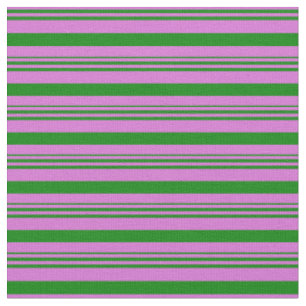 Tissu Motif orchidée et rayures de couleur verte