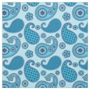 Tissu Motif paisley, ciel et bleu de cobalt
