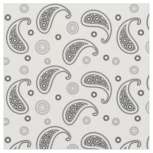 Tissu Motif Paisley Noir et blanc (Fermer)