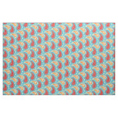 Tissu Motif Paisley Persan Orange Turquoise Oriental (Yard)