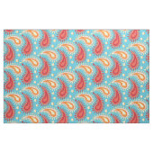 Tissu Motif Paisley Persan Orange Turquoise Oriental (Fat Quarter)