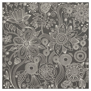 Tissu Motif Paisley, Persian Paisley, noir et blanc