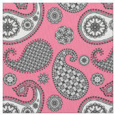 Tissu Motif Paisley, tons gris sur rose (fermé)