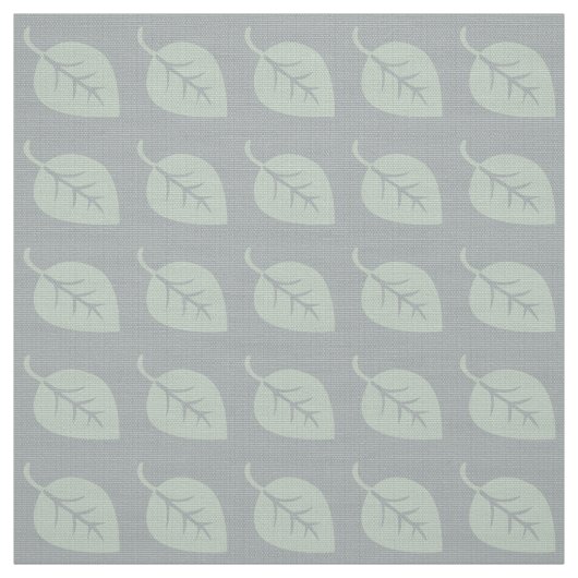 Tissu Motif Pastel Mint Grey Leaf (Échantillon)