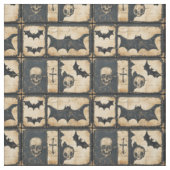 Tissu Motif patchwork Halloween en denim rustique (Échantillon)
