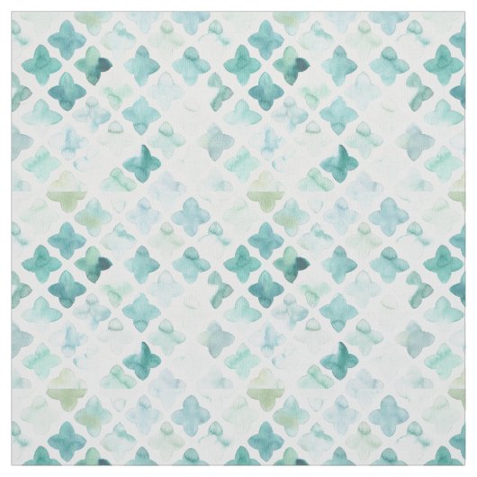 Tissu Motif peint à la main de turquoise (Échantillon)