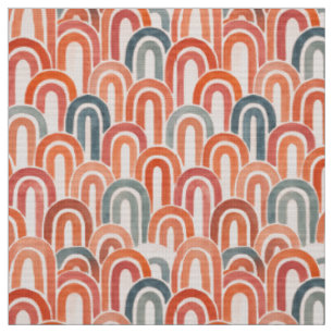 Tissu Motif peint à l'échelle de poisson en arche bohème