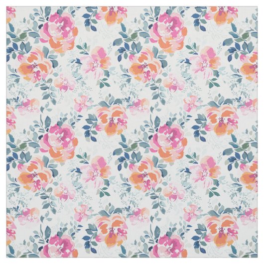 Tissu Motif peint de roses (Échantillon)