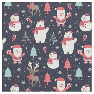 Tissu Motif père Noël & Friends