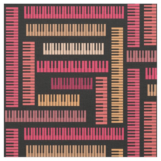 Tissu Motif Piano Keys (Fermer)