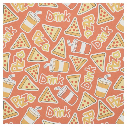 Tissu Motif Pizza & Drink (Échantillon)