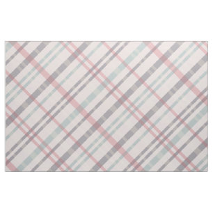 Tissu motif plaid rose turquoise
