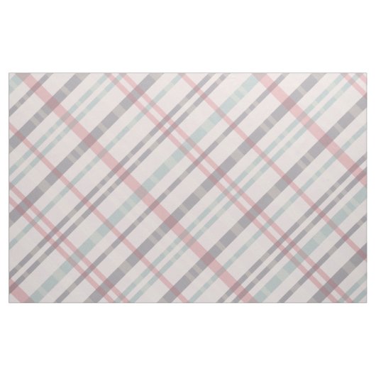 Tissu motif plaid rose turquoise (Fat Quarter)