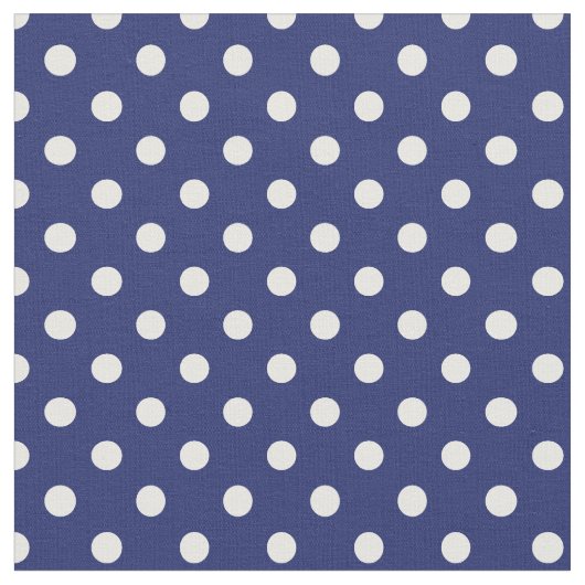 Tissu Motif Pois Blanc Bleu marine (Fermer)