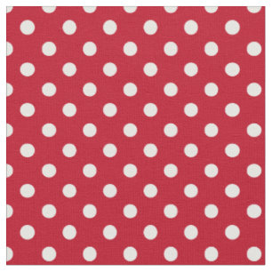 Tissu Motif Pois Blanc Rouge et blanc