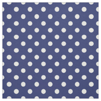 Tissu Motif Pois bleu et blanc de la Marine