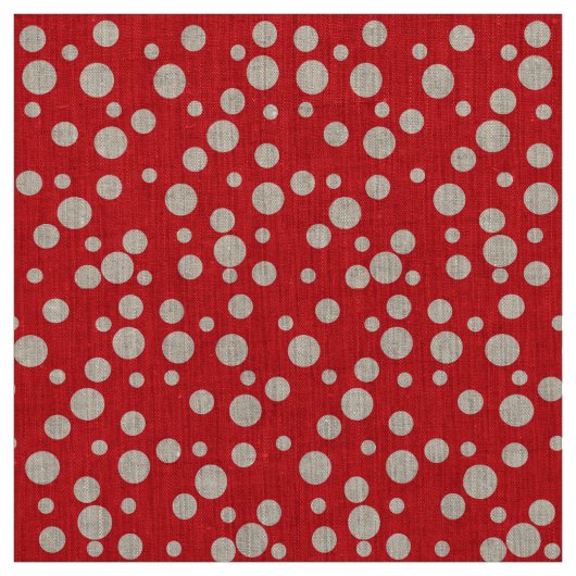 Tissu Motif Pois rouge et blanc (Échantillon)