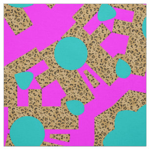 Tissu Motif Poster de animal du Cercle bleu rose